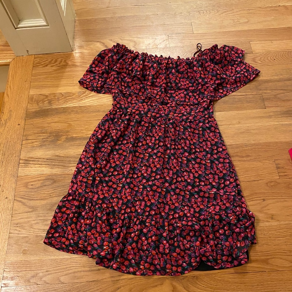 Beautiful red and black dress.